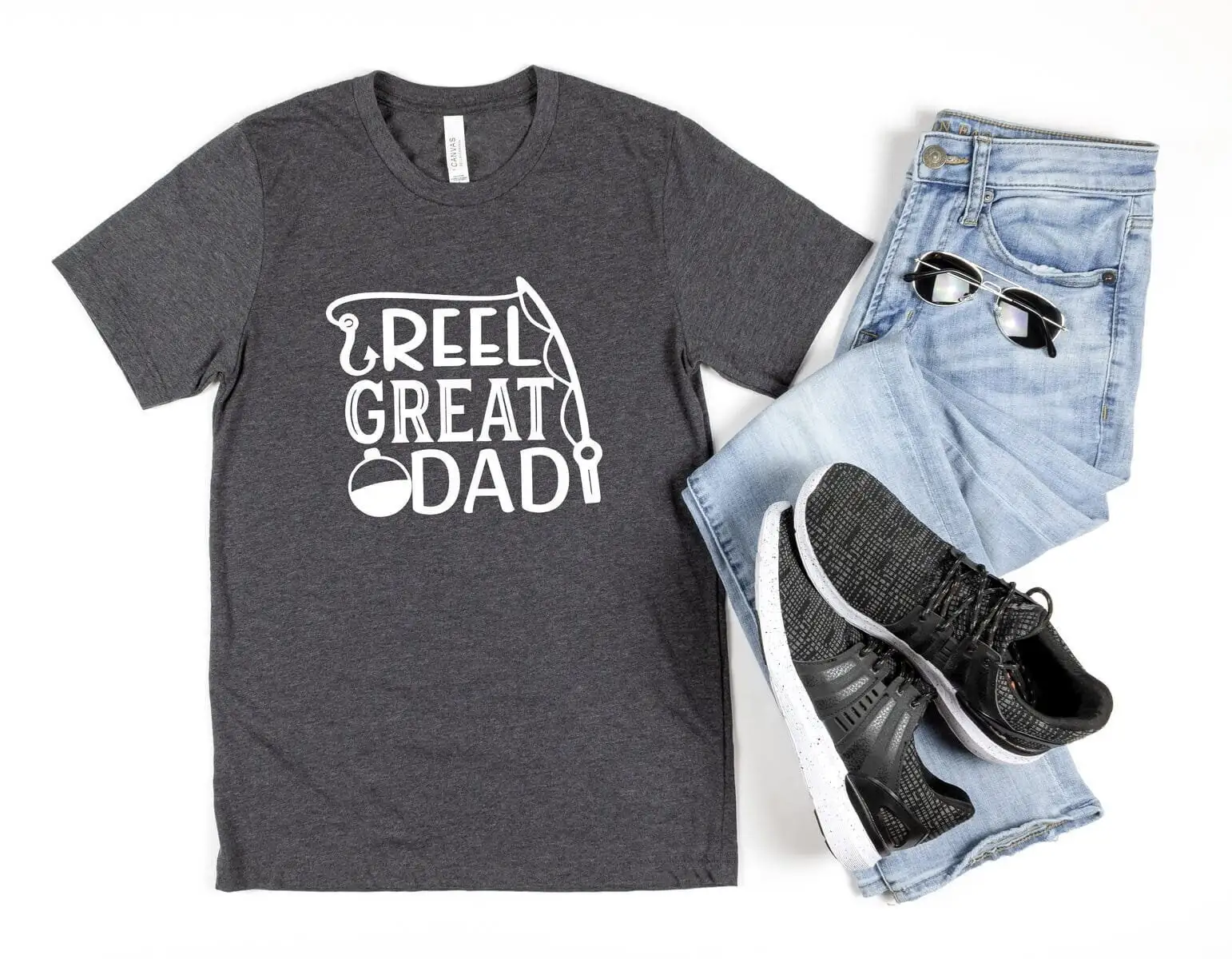 Reel Great Dad T Shirt Fathers Day Fishing Cool Love for Fisher Fisherman