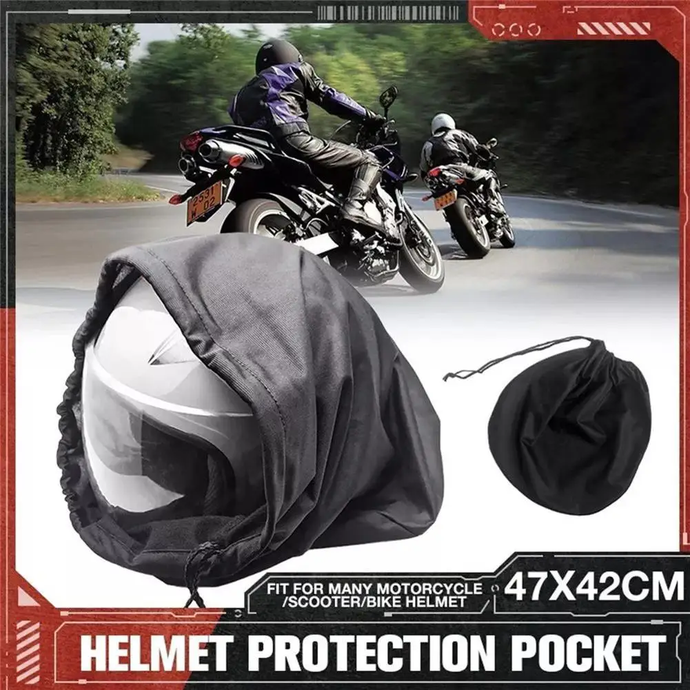 Helmet Bag Soft Drawstring Pocket For Motorcycle Scooter Moped Bike Full Half Helmet Lid Wear Resistant Protect Bag Carrying Bag