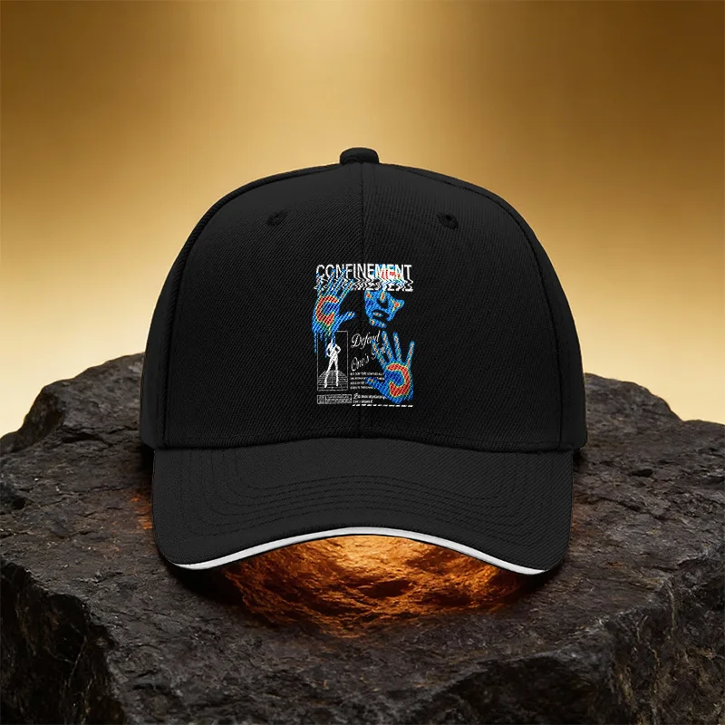

Unisex Baseball Cap with Palm Print & Sandwich Brim - Adjustable Snapback Hat Suitable for Daily Commuting, Travel, Sports, for