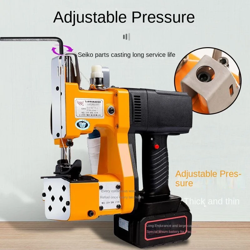 3.0Ah Electric Woven Bag Sealing Machine Textile Industry Sealing Machine Handheld Lithium Battery Sewing Machine