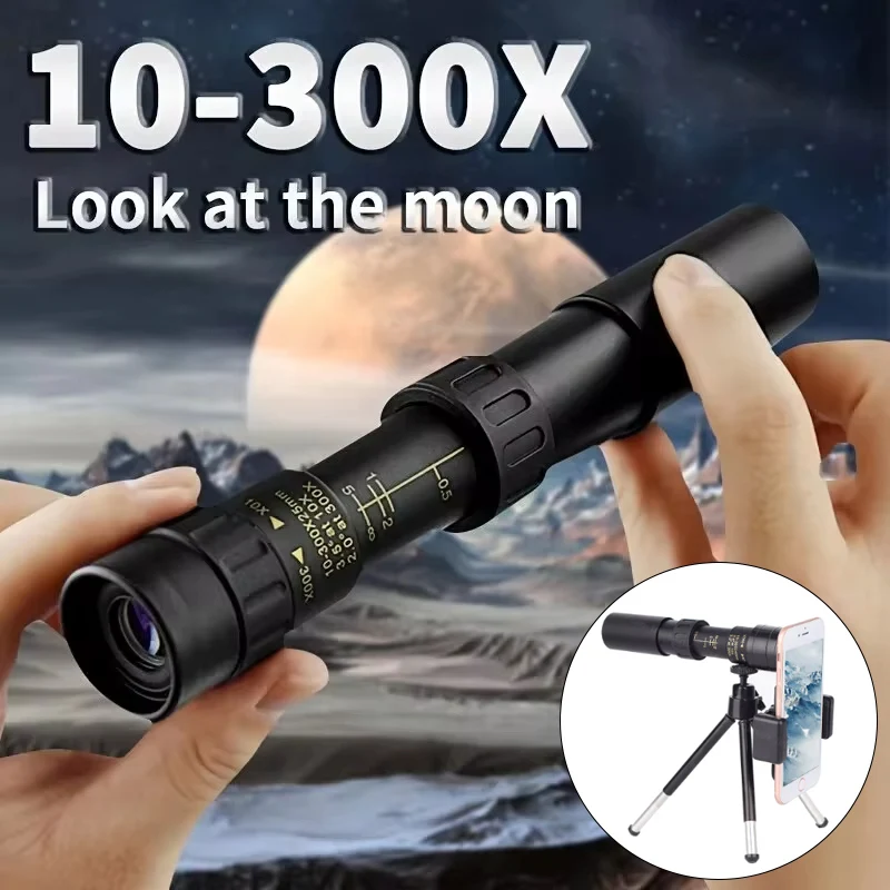 10-300x40 HD Portable Zoom Telescope Strong Binoculars Long Range Professional Monocular Night Vision For Hunting High-Definitio