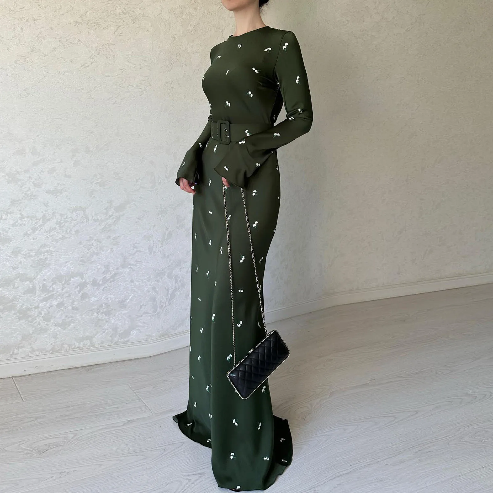 

Eid Muslim Dress For Women Abaya Morocco Ramadan Lace-up Abayas Kaftan Islam Floral Print Solid Dubai Arab Modest Long Robe
