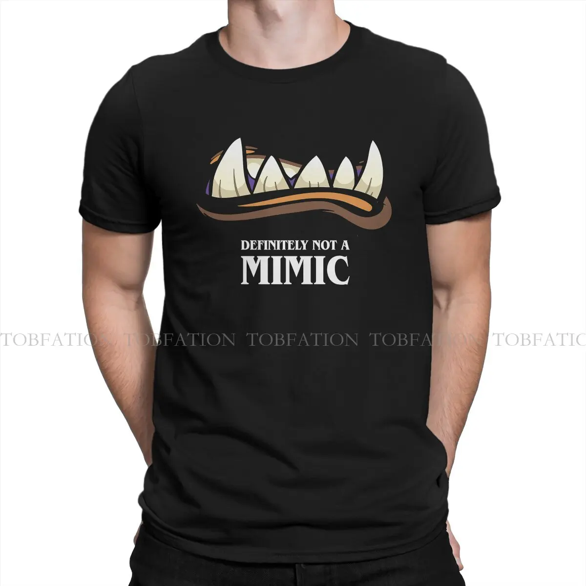 Definitely Not A Mimic Men TShirt DnD Game Crewneck Short Sleeve 100% Cotton T Shirt Humor High Quality Gift Idea