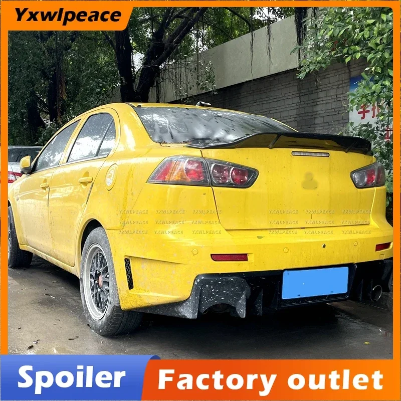 For Mitsubishi Lancer EX Evo 2008-2015 R Style Real Carbon Fiber/ABS Black Rear Trunk Lip Spoiler Wing Body Kit Accessories