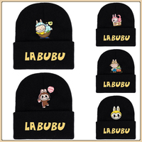 Labubu Knitted Hat Fashion Men Women Winter Warm Hats Cartoon Outdoor Sports Pullover Cap Casual Hip Hop Thick Elastic Caps