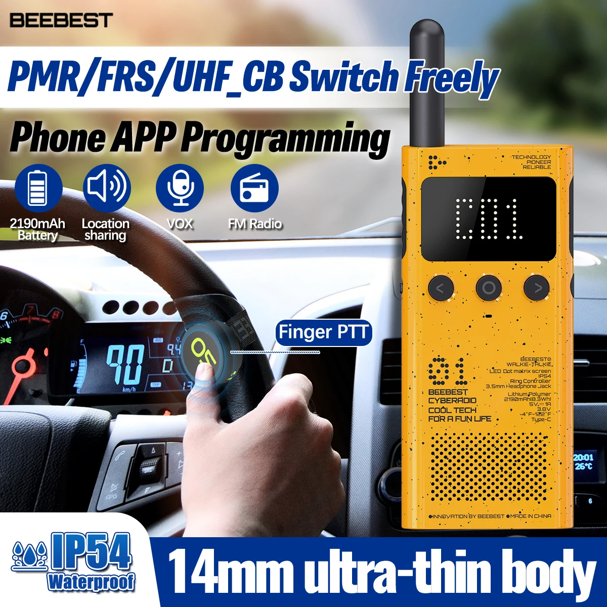 beebest-a101os-lito-walkie-talkie-long-standby-optional-bands-5km-distance-ip54-outdoors-security-with-finger-ptt-for-xiaomi-2s