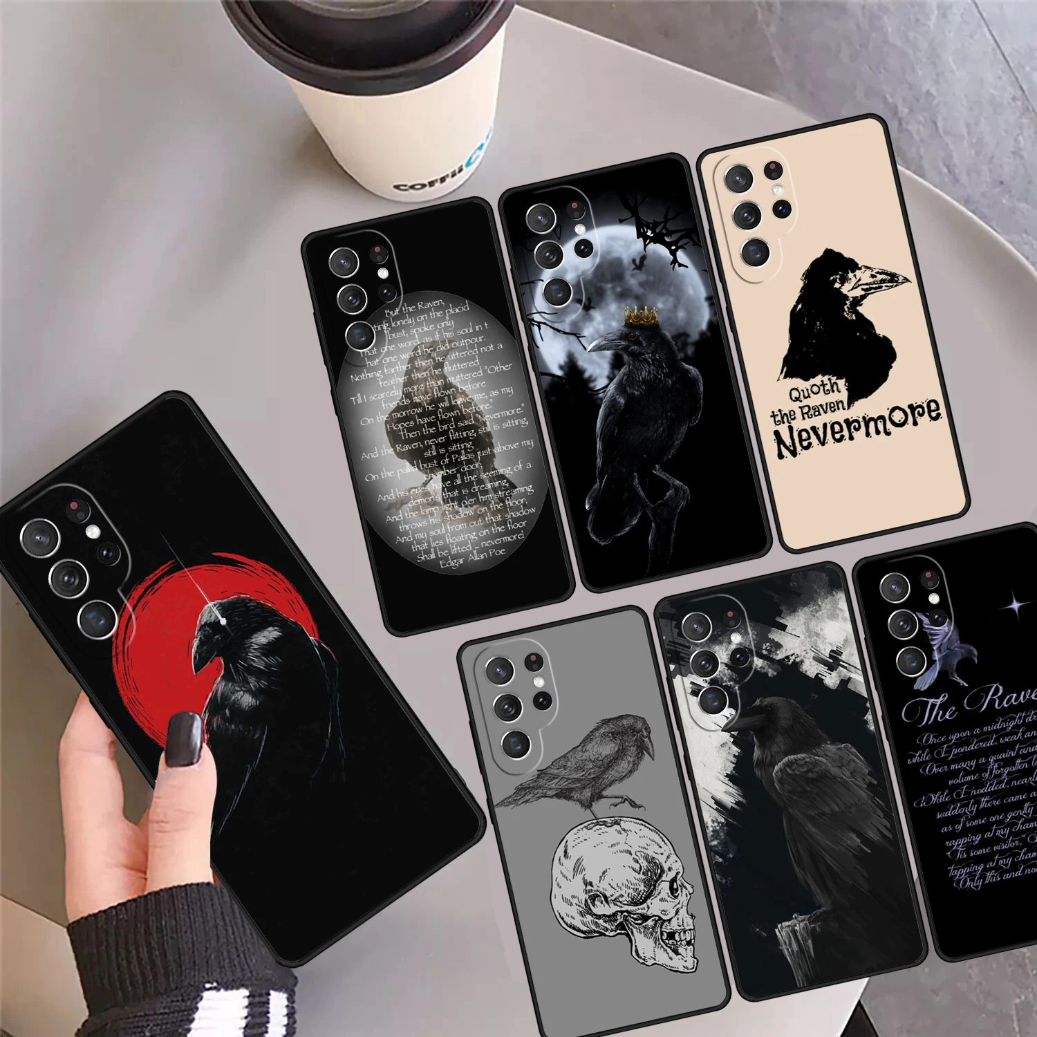 The Raven Halloween Phone Case Cover For Samsung Galaxy S24 Ultra 23 S22 Plus S21fe Lite S20 S8 S9 S10 Note 10 Pro Note 20