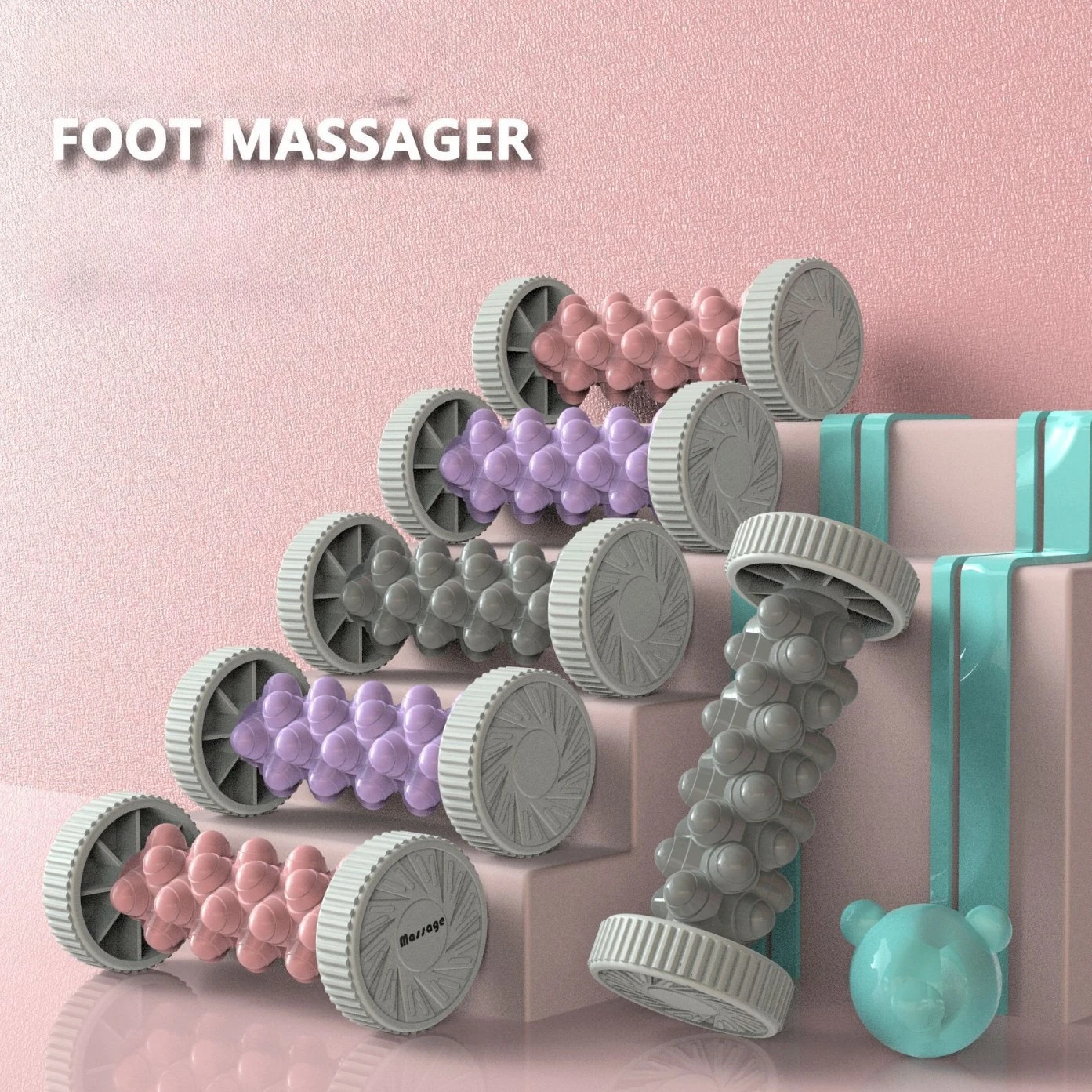 

Fashionable Hand and Foot Massage Roller, Foot Reflexology Wheel, Yoga Meridian Muscle Relaxation Massage Roller