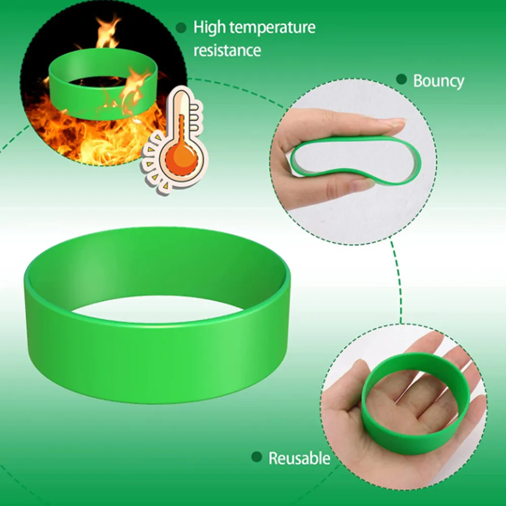 Silicone Bands for Sublimation Tumbler Blanks 2 Sizes Elastic Sublimation Holder Prevent Ghosting Heat-Resistant Green 10pcs