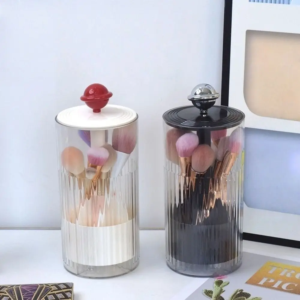 Automatic Lifting Makeup Brush Holder Dustproof Plastic Lipsticks Storage Rack Multi-functional with Lid Cosmetic Storage Box