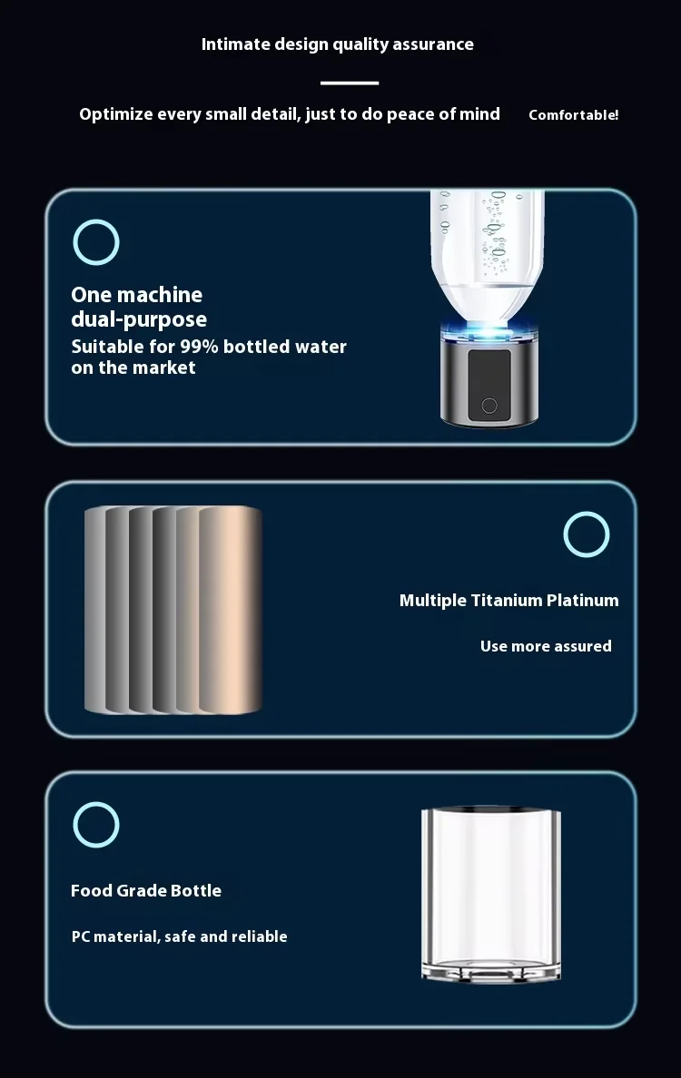 2025 New Hydrogen Water Generator H2 Hydrogen Water Cup Portable Rich Hydrogen Water Bottle