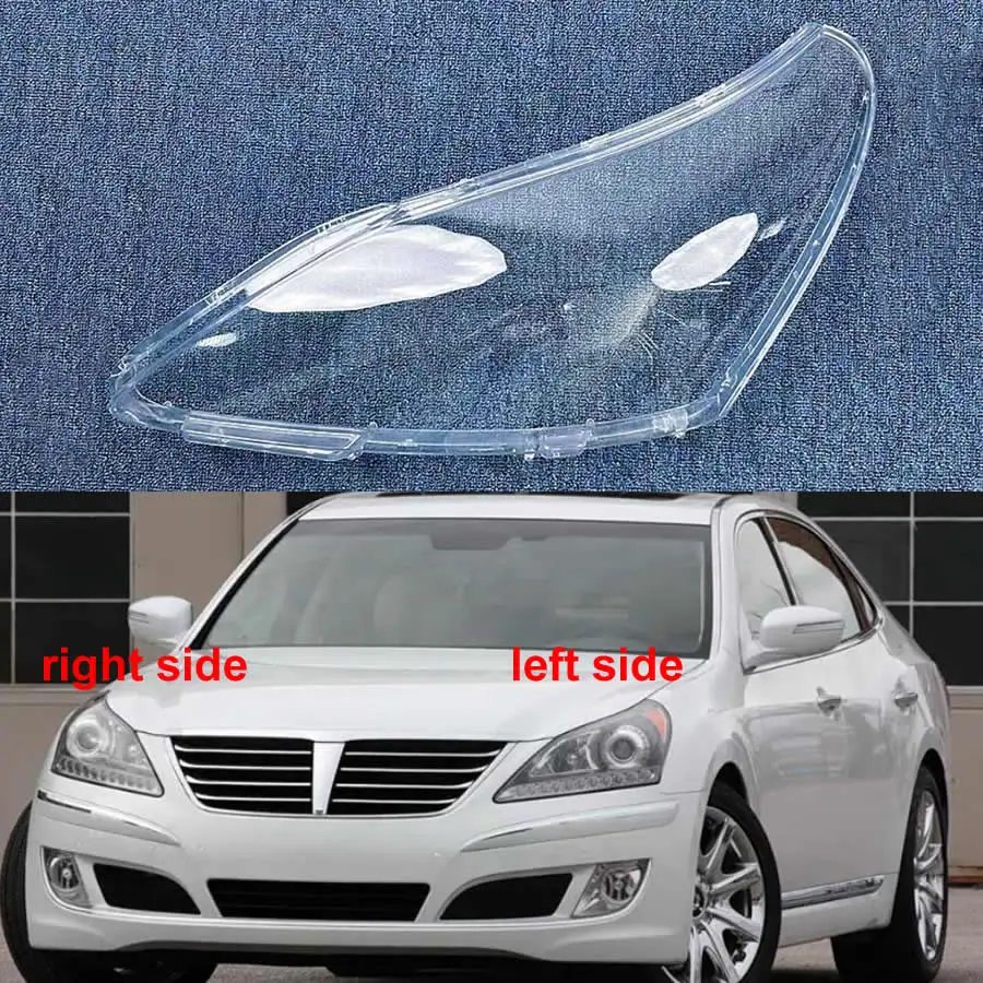 For Hyundai Equus 2009 2010-2015 Headlight Housing Shell Transparent Lens Headlamp Cover Replace Original Lampshade Plexiglass