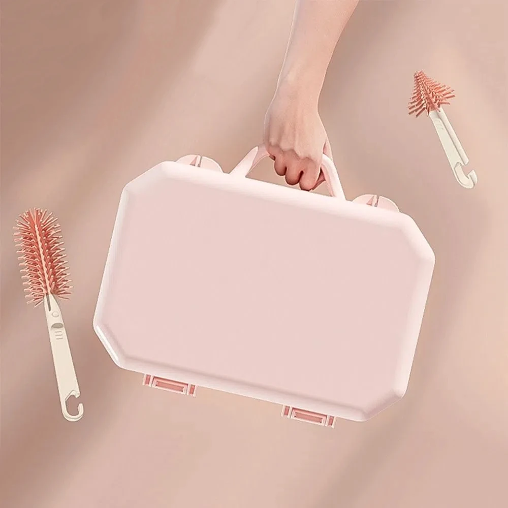 

Набор силиконовых щеток для бутылочек, легко моется, 6 в 1, для чистки детских бутылочек, сосок, соломинок, с подставкой для сушки, подарки