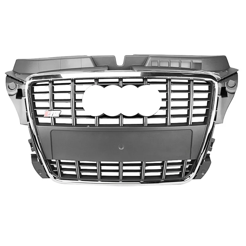 S3 Front grille for Audi A3 8P Change to S3 style grille ready to ship black center car grill 2007 2008 2009 2010 2011 2012 2013