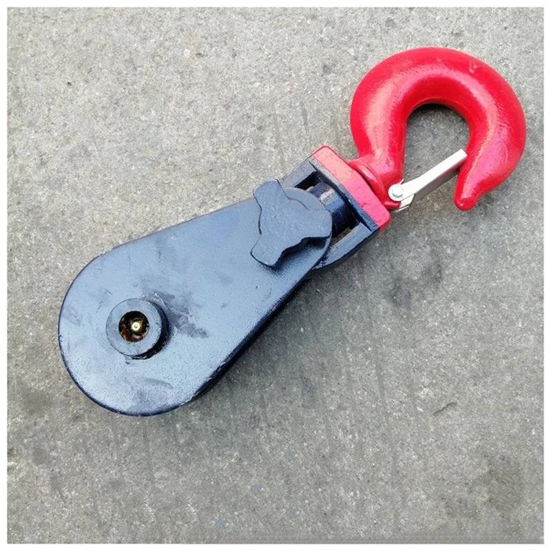 2T 75MM American style strong lifting pulley block 360 degree swivel heavy duty die forged lifting ring shackle hook type