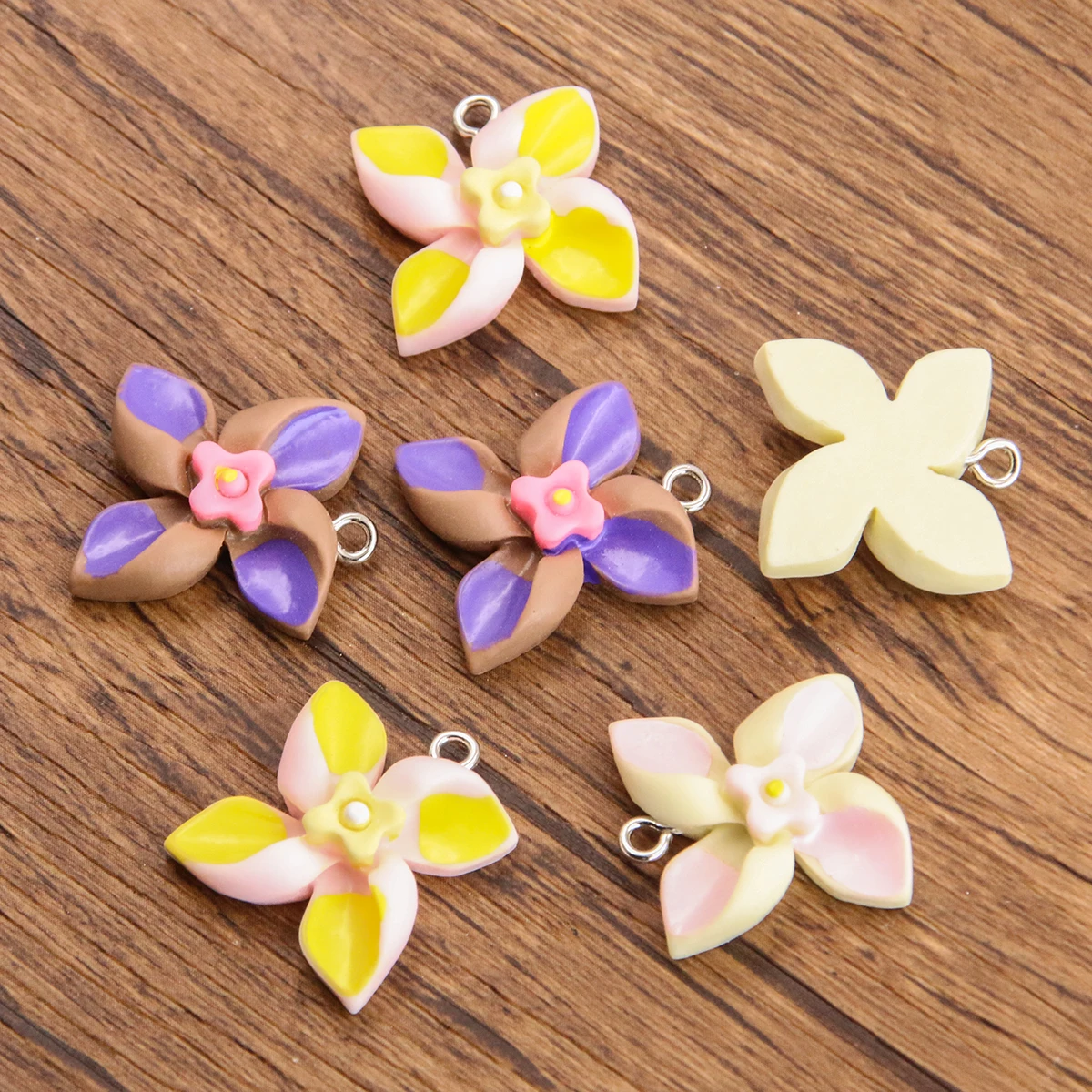 10PCS 18X21mm 3 Color New Product Colorful Windmill Resin Charms DIY Plant Flowers Earring Pendants Jewelry Accessory Making