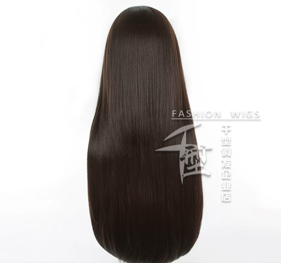 Perruque brune longue et droite pour Cosplay BanG Dream! C'est MyGO Costume femmes longues perruques de cheveux de fête douces Anime avec frange