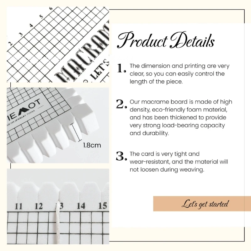 Creative Macrames Board Handcraft Knitting String Grided Boards Mat DIY Woolen Yarn Braided Fixed Tool Knotting Dropshipping view 4