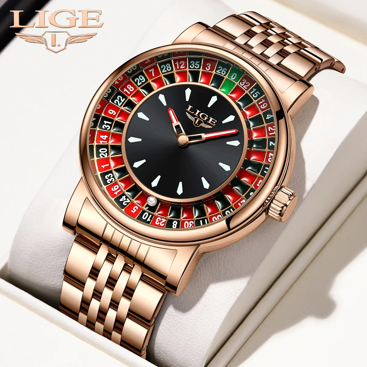 

LIGE Business Man Watch Fashion Luminous 30M Waterproof Quartz Wristwatch 3D Turntable Sports Watches for Men Luxury Male Clock