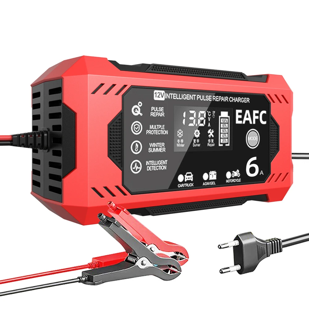Autobatterie ladegerät 12v 6a intelligenter Schnelllade-Impuls reparatur typ Voll automatischer Stopp Dual-Mode-Blei-Säure für Motorrad-LKW