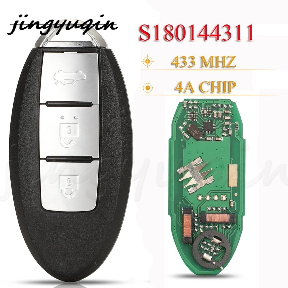 

Kuttery S180144311 3Buttons Keyless Remote Car Key Fob 433.92Mhz 4A PCF7953M HITAG AES Chip For Nissan Teana 2016