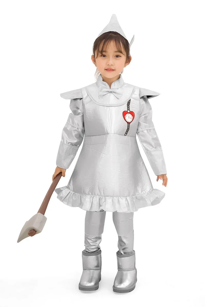 Movie The Tin Man Costume Cosplay Girls Children Halloween Carnival Kids Fantasia Cosplay Suit