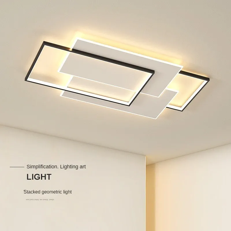 Ultra Thin LED Square Ceiling Light Lustre Lamps Remote Control Fixture Balcony Living Room White Black Home Decor Luminaria