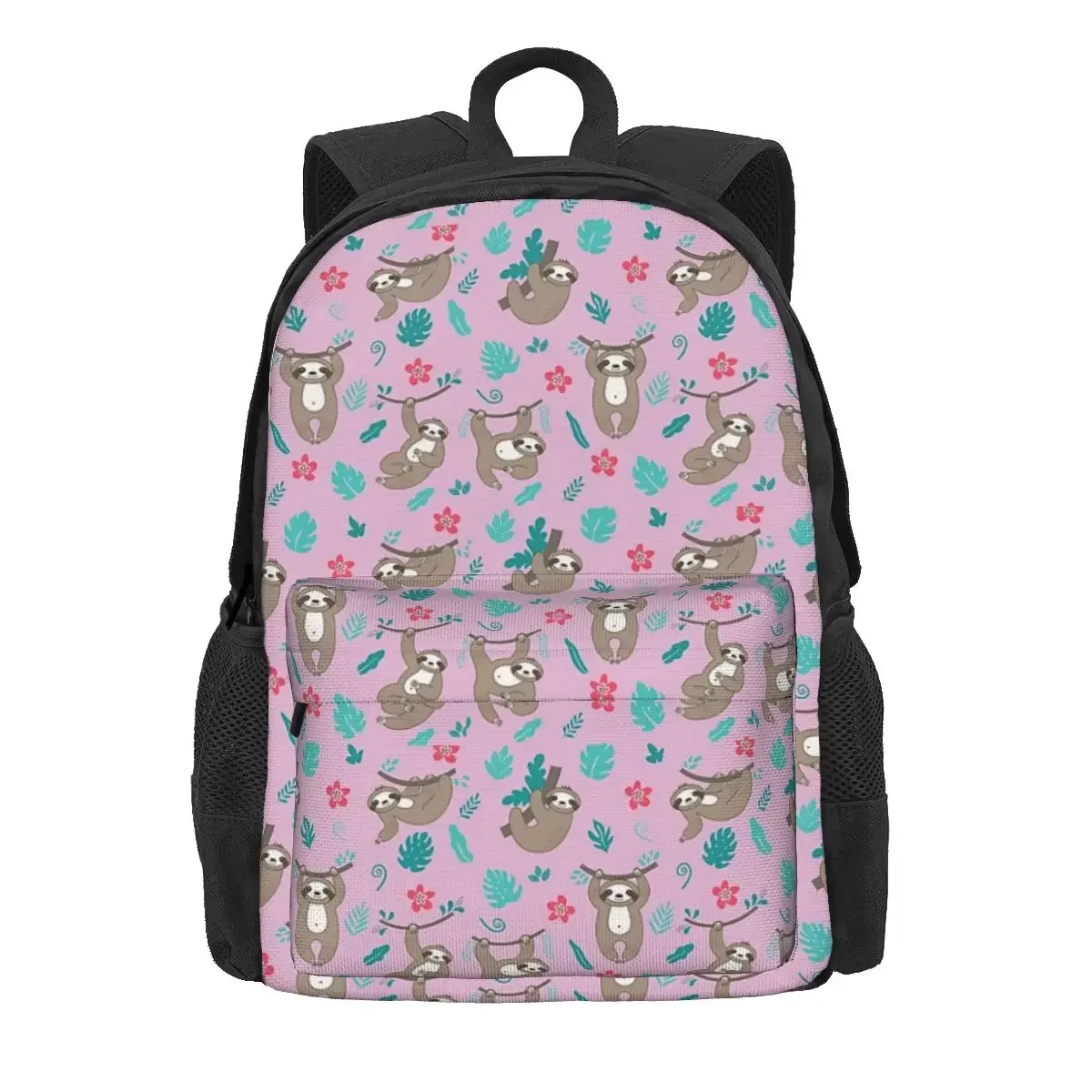 Cute Sloth Pattern Pink Backpacks Boys Girls Bookbag Children School Bags Cartoon Kids Rucksack Travel Rucksack Shoulder Bag