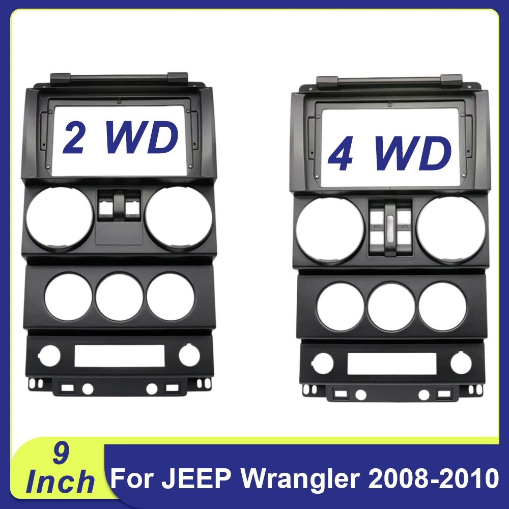 

9 Inch For JEEP Wrangler 2008-2010 2 Din Android Head Unit Car Radio Frame Kit Auto Stereo Dash Plastic Panel Fascia Trim Bezel