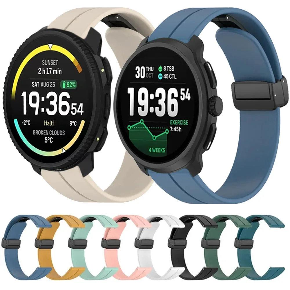 22/20 مللي متر حزام سيليكون مغناطيسي لـ Suunto Vertical 2/Race 2/Run/Ocean شريط مريح COROS APEX 2-4 42 مللي متر/2 Pro/PACE 3/2 حزام