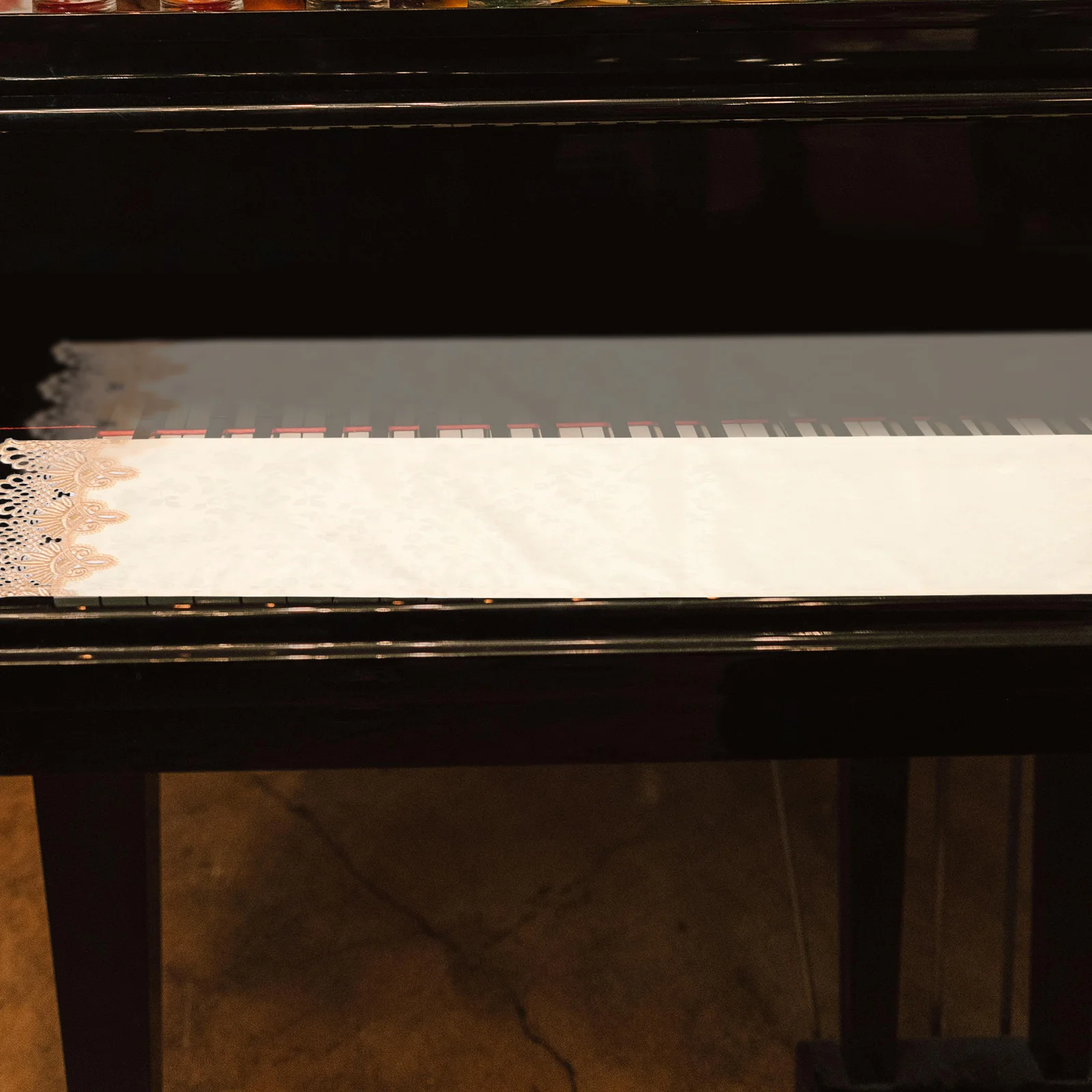 

Keyboard Elegant Electric Cloth Upright Cover Soft Fabric Full Protection Dust Resistant Digital Piano Cover Embroidery Design