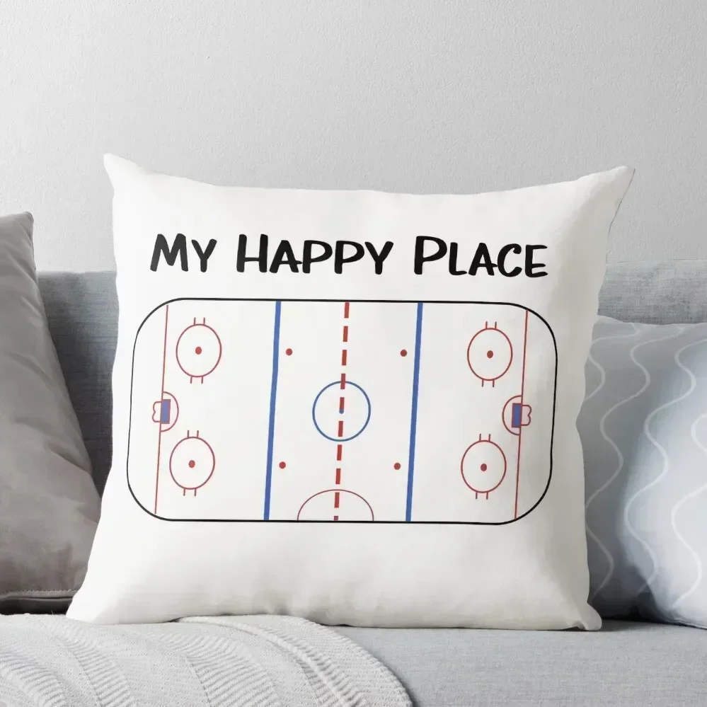

My happy place Hockey Throw Pillow sleeping pillows Cushions Cover Christmas Pillowcase Pillow Case Christmas pillow
