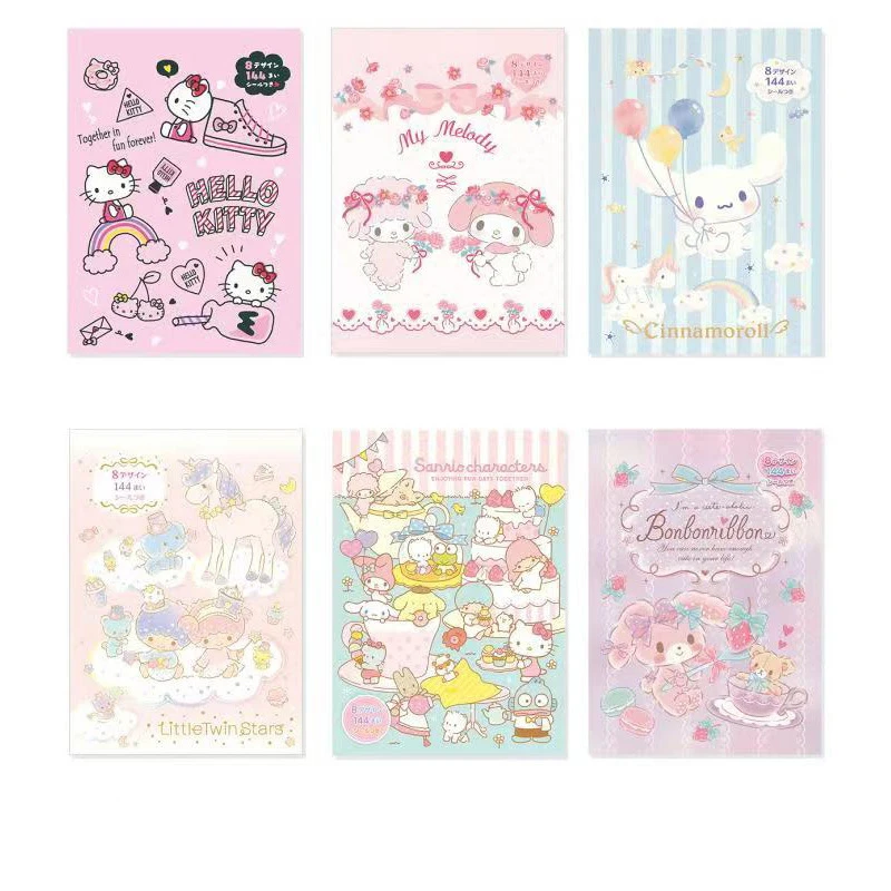 6pcs/lot Sanrio Kitty Melody Cinnamoroll Memo Pad Cute Sticky Notes Stationery Label Notepad Planner Sticker Post School Supply