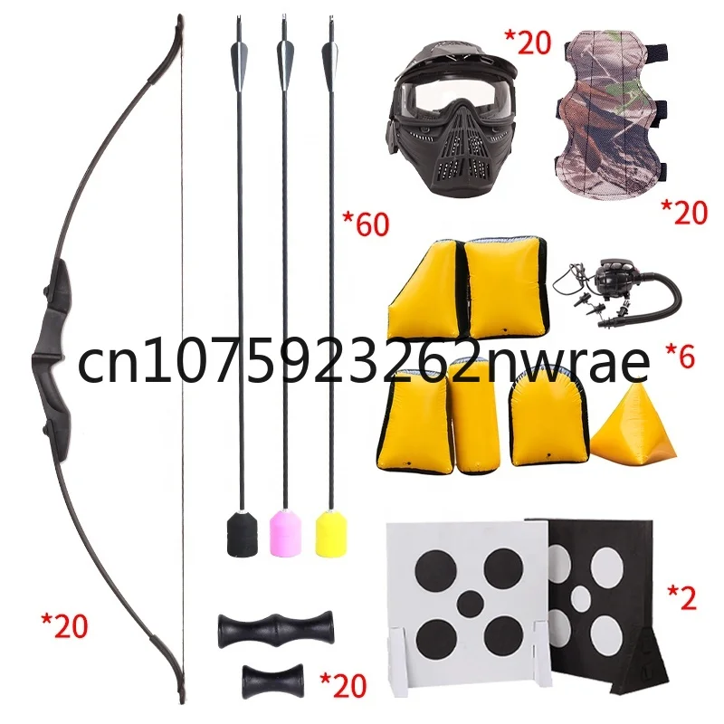 

20 Human Combat Archery Tag Set Outdoor Shooting Range Bow And Arrow Equipment Shooting Games Right Left Hand Recurve Bow