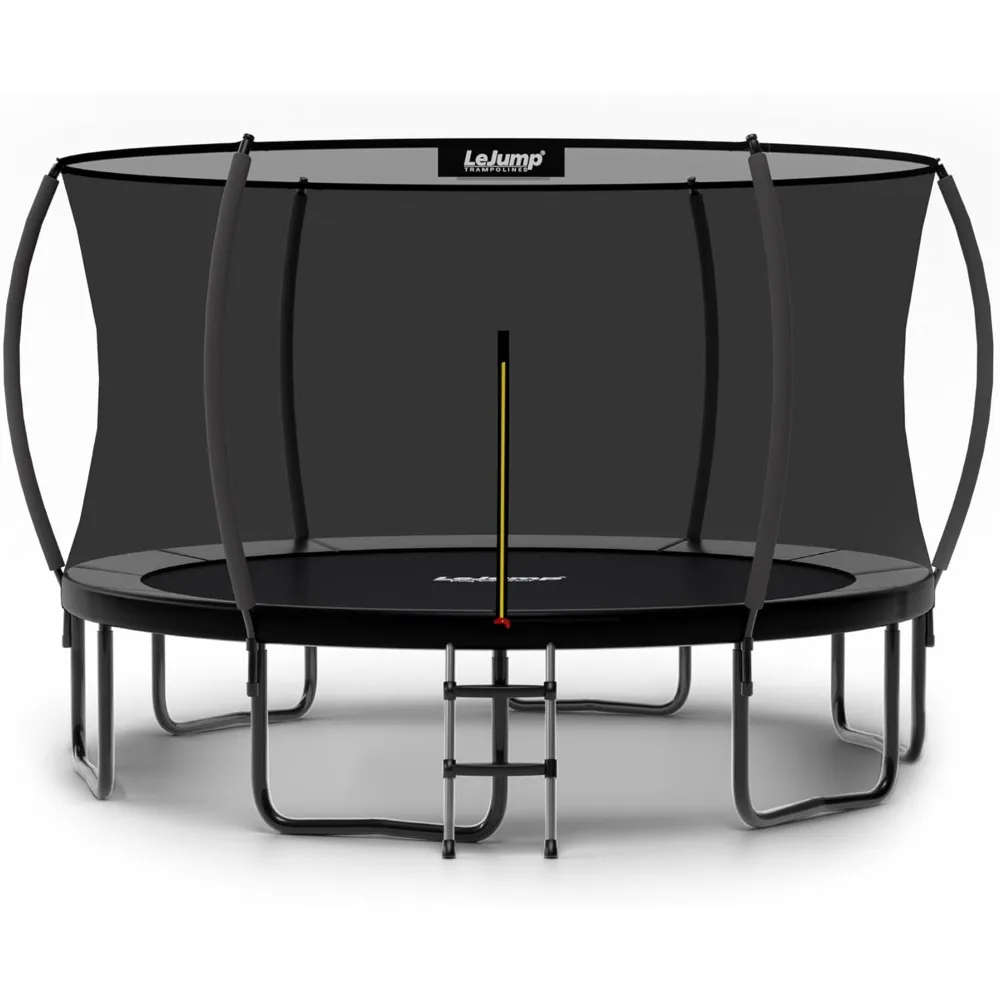 7.7FT 10FT 12FT 14FT Recreational Big Trampoline with Enclosure Net, ASTM Approved, Outdoor Trampoline for Adults and Kids