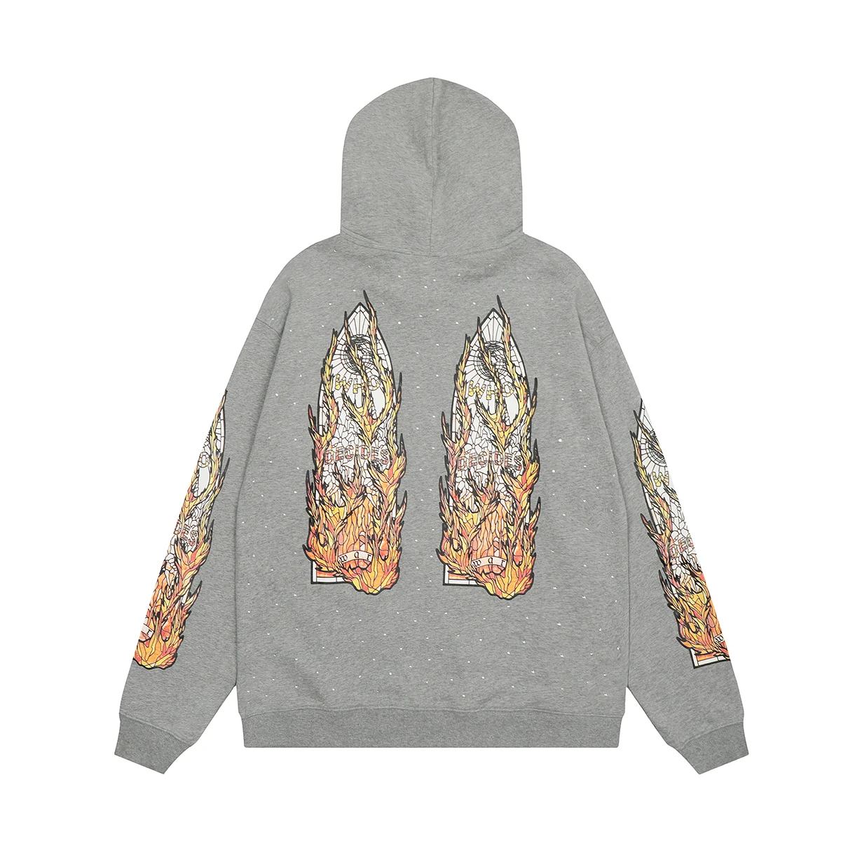 3 Colors Flame Glass Print Pullover Baggy Hooded Sweatshirt for Men and Women Harajuku Casual Loose Hoody Oversized Fall Hoodie