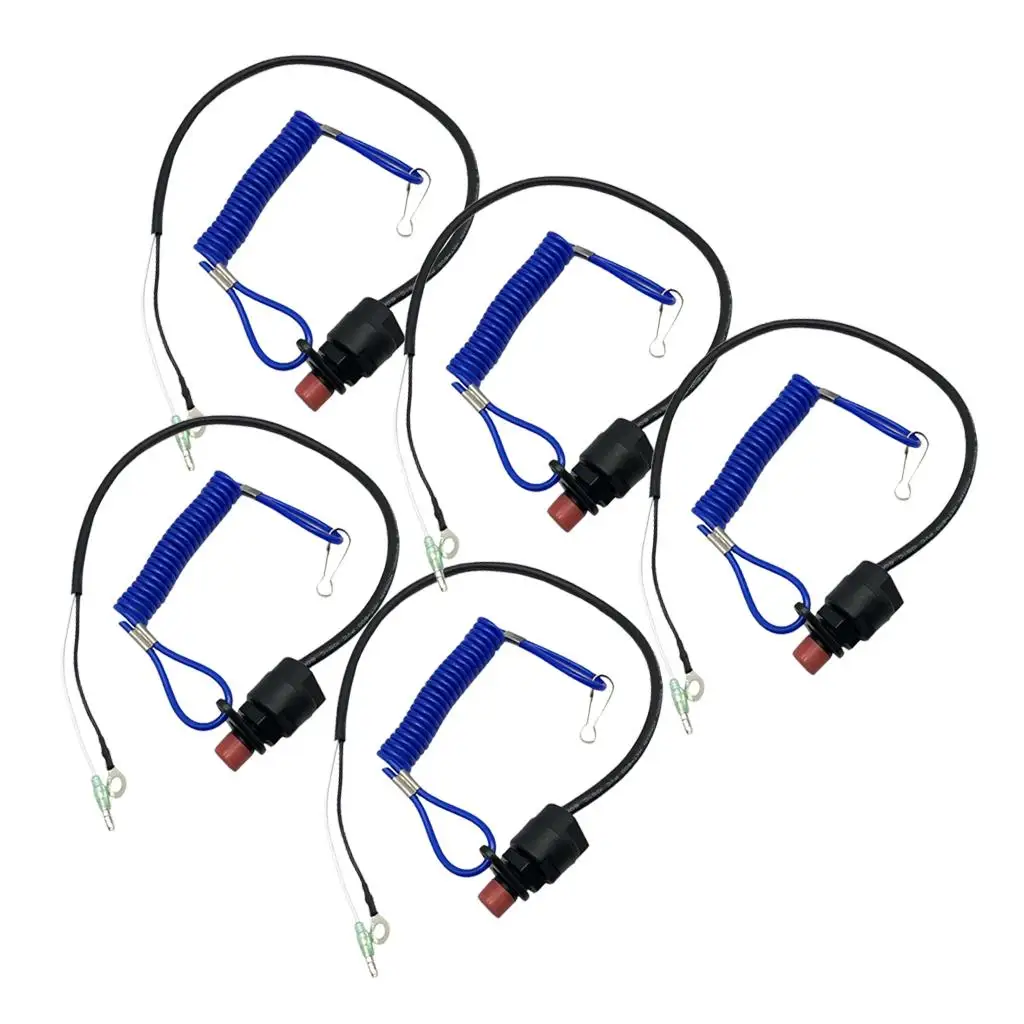 

Комплект из 5 штук: выключатель аварийной остановки двигателя лодки и страховочный шнур-фиксатор