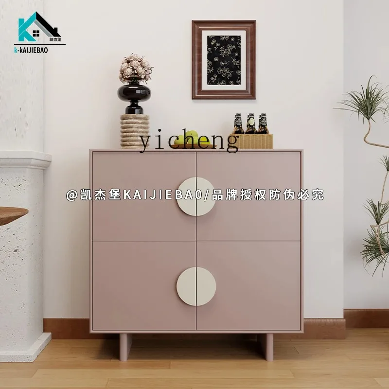 Dining Side Cabinet Integrated Against The Wall Solid Wood Tea Cupboard Storage Storage Living Room