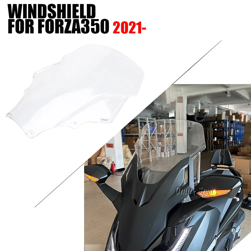 

Motorcycle Heightening Windshield Windscreen Wind Deflectors Transparent For Honda Forza350 NSS350 NSS FORZA 350 2021 - 2023