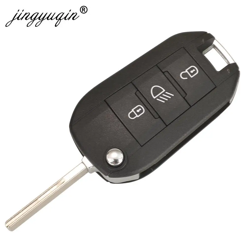 jingyuqin 433MHz 4A HITAG AES Chip Flip Remote Van Car Flip Key For Peugeot Expert  308 3008 2016+ Citroen C4 Cactus 2014+ HU83