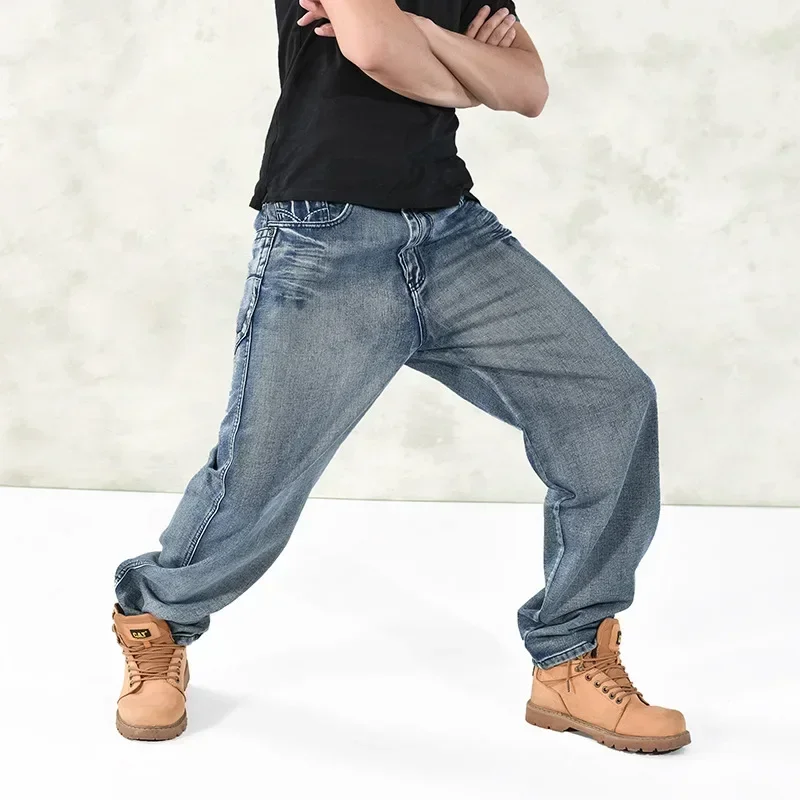 

Streetwear Men Baggy Jeans Hip Hop Vintage High Waist Washed Denim Trousers Casual Denims 2024 Autumn Winter Skateboard Pants