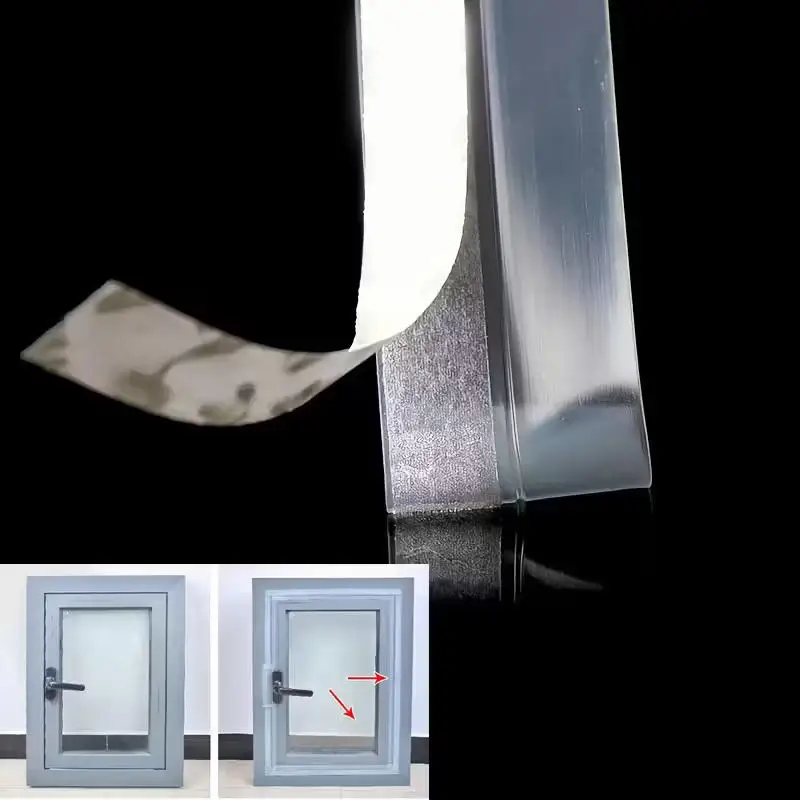﻿Silicone Self-Adhesive Door Weather Stripping Window Seal Strip Sealing Sticker Tape Door Draft Stopper Sound Insulation ﻿