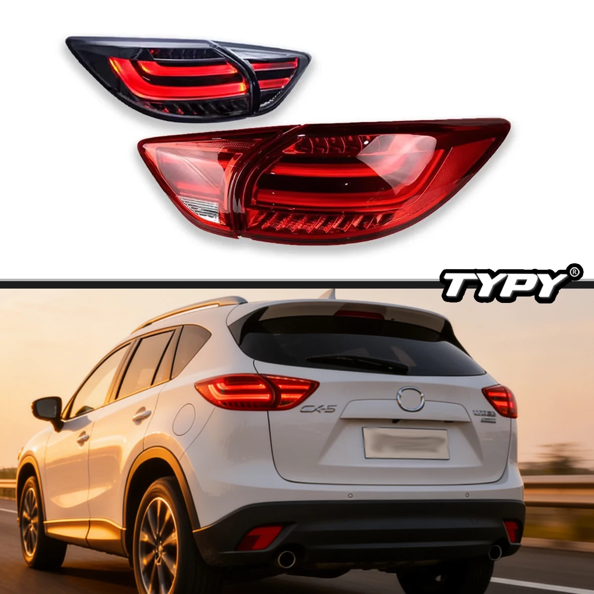 

TYPY New LED Tail Lamp Upgrade Modified For Mazda CX-5 Taillight 2012-2016 Taillight Dynamic Signal Tail Lamp Auto Accessories