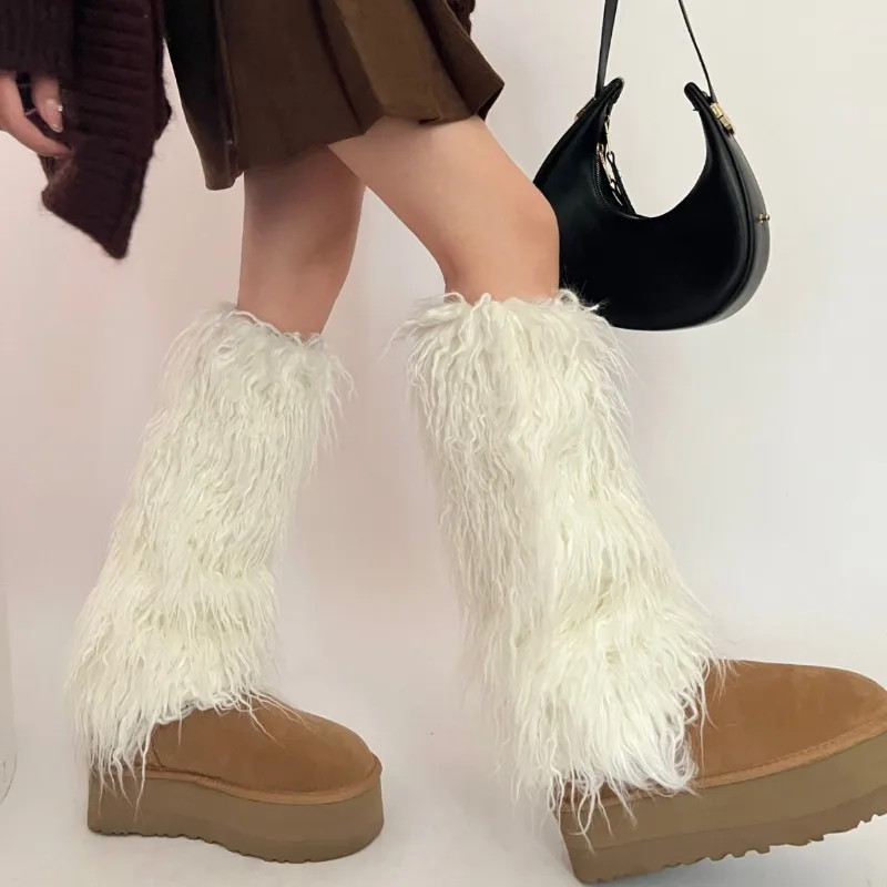 핫 걸 신상 레그 워머 펑크 고딕 플러시 루즈 양말, 메이드 코스프레 의상 액세서리 스타킹, 가을 겨울 쿨 섹시