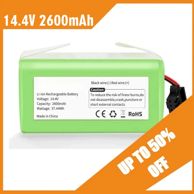 

14.4V 2600mAh Li-ion Battery for Conga Excellence 950 990 1090 1790 1990 Deebot N79S N79 DN622 Eufy Robovac 11S 12 X500