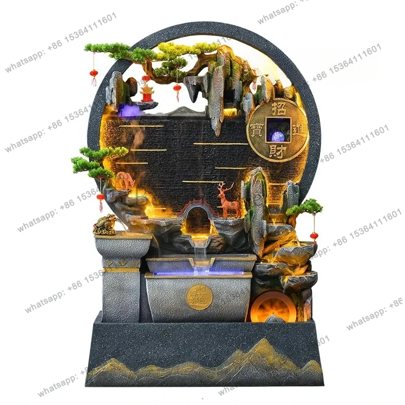 

Rockery water curtain wall making money ornament circulating water feature living room fountain landscaping partition screen