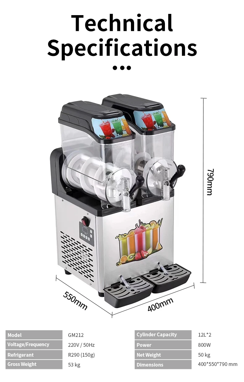 

24 Liters Commercial Slush Machine Beverage Dispenser for Cool Drinks Granita Italian Dessert 1 Year Warranty China