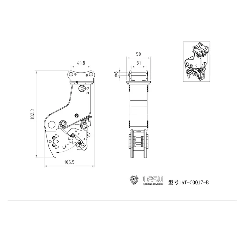 Metallbrecherzange für 1/14 LESU Aoue Et30H Et26L Hydraulischer RC-Bagger Ferngesteuerte Spielzeugautos Modell Th18387-SMT10 – Detail 1
