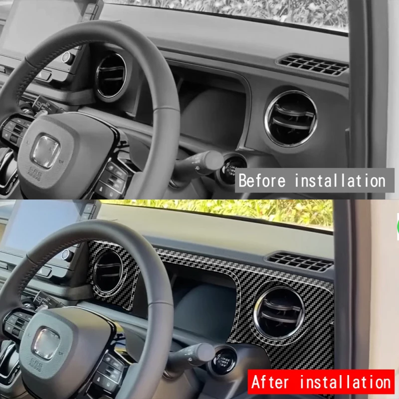 RHD for Honda N-Box JF5 JF6 2024 2025 Carbonfiber Front Dashboard Instrument Meter Display Screen One Button Start Panel Cover