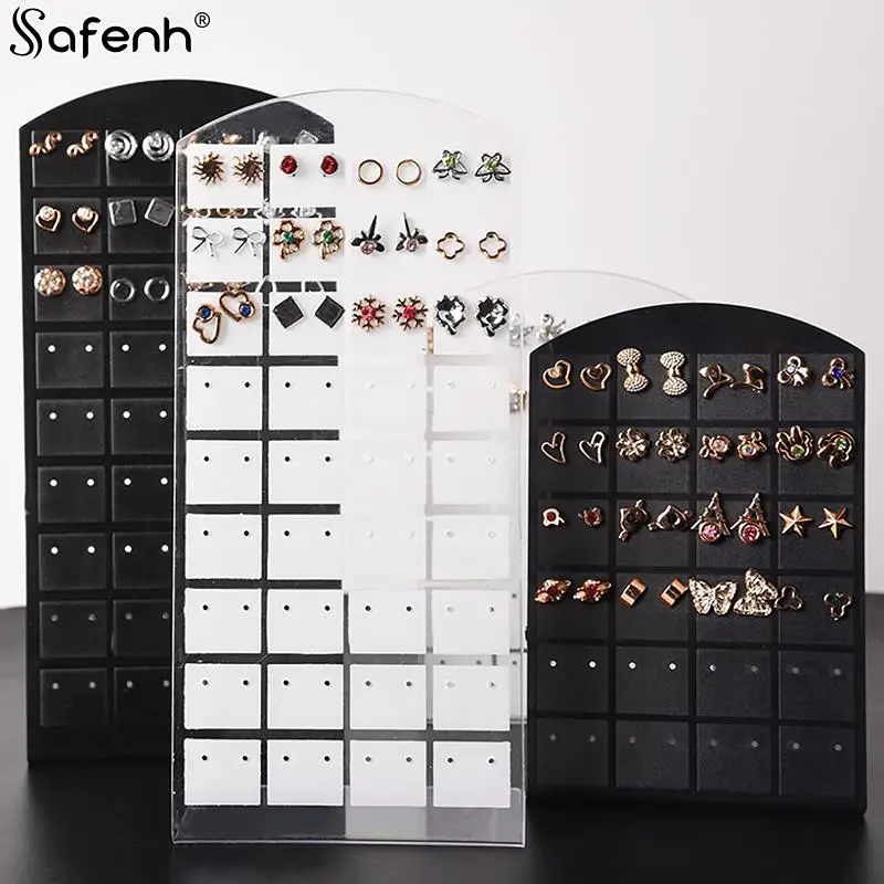 

48/72 Holes Creative Jewelry Earrings Studs Display Rack Portable Necklace Stand Storage Holder Fashion Organizer Storage Box